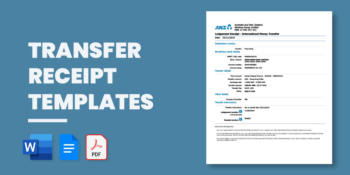3 Bank Transfer Receipt Template (Excel   Word)
