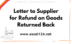 Goods Return Letter To Supplier Template - Excel124